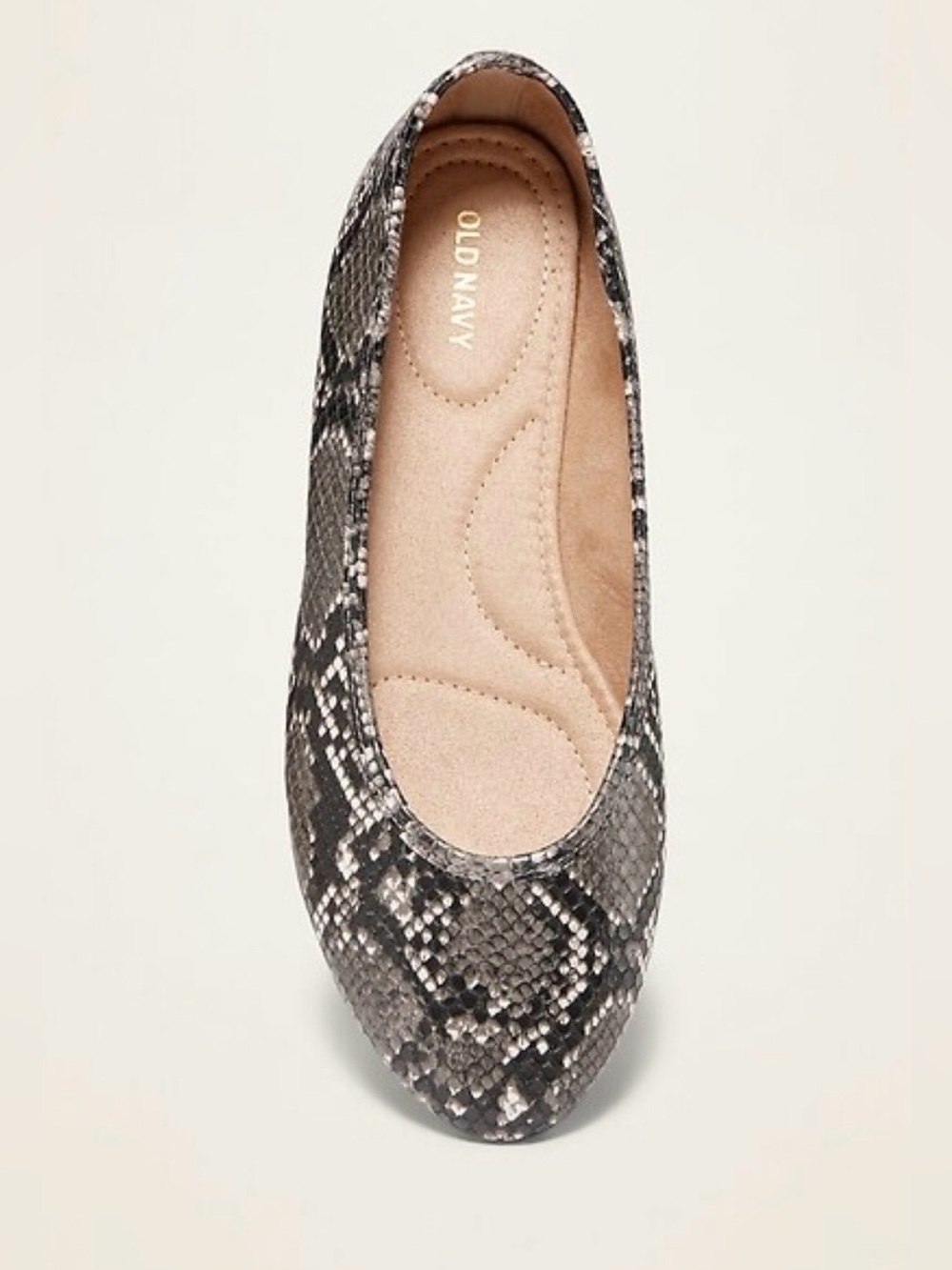 Old Navy Snake-Print Ballet Flats in Black and Cream